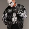 AEW Sting Black Letterman Varsity Jacket