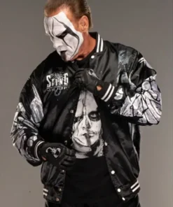 AEW Sting Black Letterman Varsity Jacket