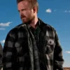 Aaron Paul Movie El Camino A Breaking Bad Jesse Pinkman Black and Grey Plaid Checkered Jacket