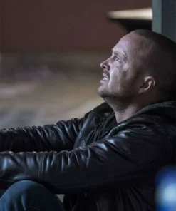 Aaron Paul Movie El Camino A Breaking Bad Jesse Pinkman Brown Hooded Leather Jacket