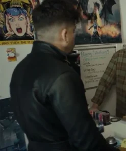 Adam Goldberg Season 02 TV Series The Equalizer Harry Keshegian Black Real Leather Faux Jacket