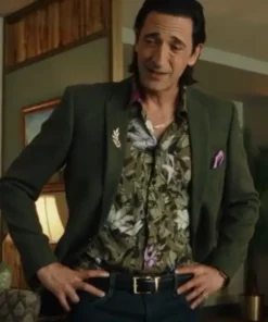 Adrien Brody Poker Face 2023 Green Blazer