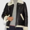 Adrienne Aviator Ivory Leather Jacket