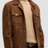 After Midnight Utkarsh Ambudkar Brown Suede Trucker Jacket For Sale
