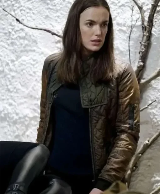 Agents Of Shield Jemma Simmons Brown Quilted Bomber Jacket