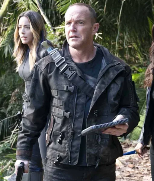 Agents of Shield S07 Clark Gregg Black Leather Jacket