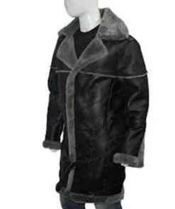 Albert Shearling Fur Collar Sheepskin Leather Coat
