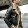 Alden Shearling Leather Bomber Black SF Jacket