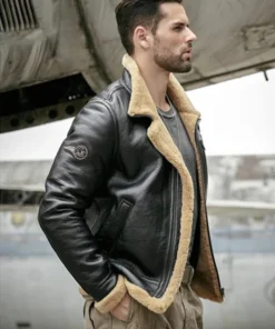 Alden Shearling Leather Bomber Black SF Jacket