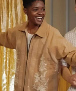 All American Season 6 Bre-Z Beige Embellished Jacket