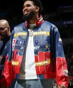 All Star NBA Karl Anthony Towns Leather Jacket