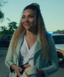 Allison Hargreeves The Umbrella Academy Emmy Raver-Lampman Grey Leather Jacket