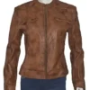 Amber Marshall T-Series Heartland Amy Fleming Leather Brown Jacket