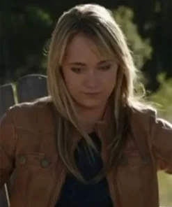 Amber Marshall TV Series Heartland Amy Fleming Leather Brown Jacket
