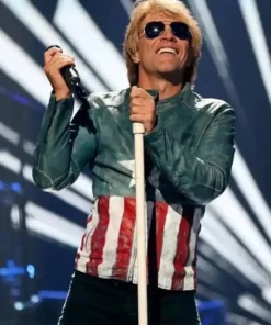 American Singer Jon Bon Jovi USA Flag Print Jacket