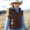 Amy Fleming Heartland Puffer Brown Vest