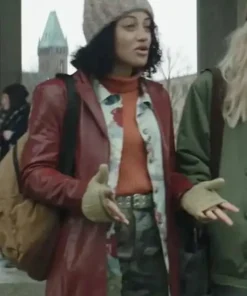 Angel Prater The Puppetman 2023 Leather Maroon Jacket