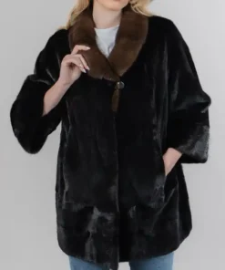 Anna Black Brown Mink Fur Coat