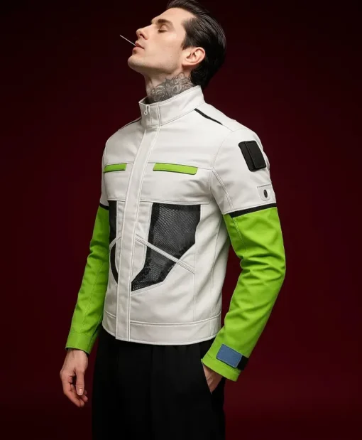 Apex Legends S03 Crypto White And Green Leather Jacket