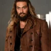 Aquaman Film Justice League Jason Momoa Brown Distressed Leather Jacket