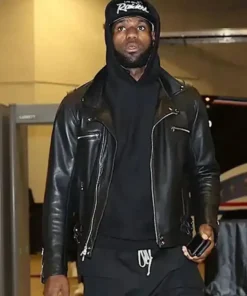Ari King Lebron James Rider Leather Black Jacket