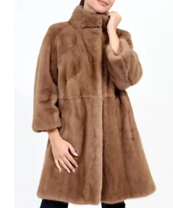 Ariana Classic Style Mink Fur Brown Coat
