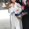 Ariana Grande Cream Leather Coat