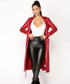 Ariana Grande Singer Leather Robe Coat For Sale