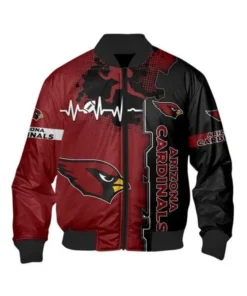 Arizona Cardinals Jackson Heart ECG Line Bomber Jacket