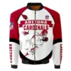 Arizona Cardinals Royal Player Running Printed Bomber Jacket