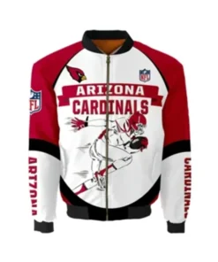 Arizona Cardinals Royal Player Running Printed Bomber Jacket