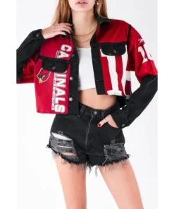 Arizona Cardinals Women Cropped Denim Jacket