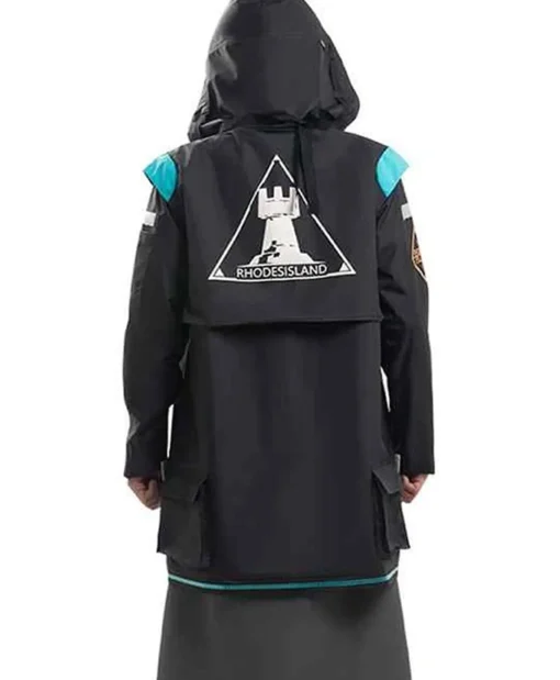 Arknights Doctor Black Cotton Video Game Coat With Hood For Sale