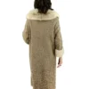 Astrakhan Persian Karakul Lamb Fur Coat With Real Cream Mink Fur Collar For Women’s