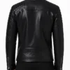 Asymmetrical Bikers Padded Shoulders Black Jacket