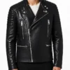 Asymmetrical Bikers Padded Shoulders Jacket