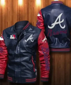 Atlanta Braves MLB Team Leather Jacket Blue And Red