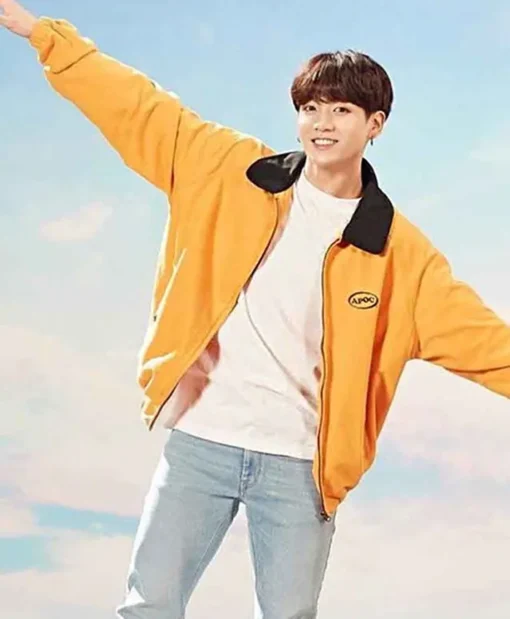 BTS Euphoria Apoc Jungkook Yellow Bomber Jacket