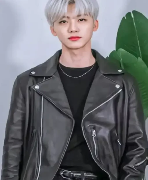 BTS Jaemin Biker Leather Jacket