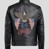 Bald Eagle Black Real Leather Jacket