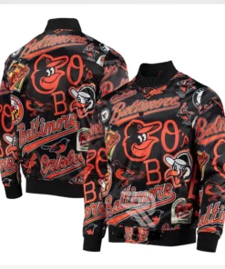 Baltimore Orioles Allover Printed Varsity Jacket