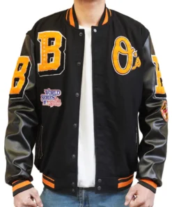 Baltimore Orioles Mashup Letterman Varsity Jacket