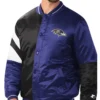 Baltimore Ravens Blue and Black Satin Varsity Jacket