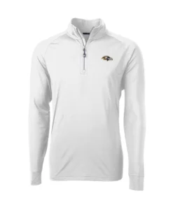 Baltimore Ravens Quarter Zip White Jacket