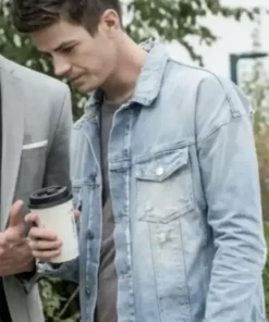 Barry Allen TV-Series The Flash Season 04 Grant Gustin Blue Denim Trucker Jacket
