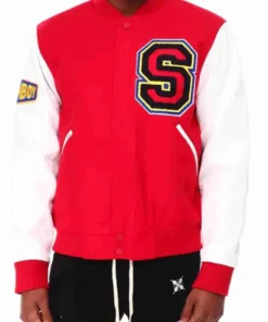 Bart Simpson Red Letterman Varsity Jacket