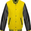Baseball Black and Yellow Letterman Bomber Jacket