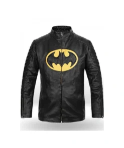 Batman Bruce Wayne Lego Black and Yellow PU Leather Jacket