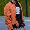 Bel-Air Will Smith Orange Bomber Satin Jacket