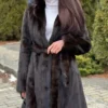 Bella Real Mink Fur Dark Brown Coat